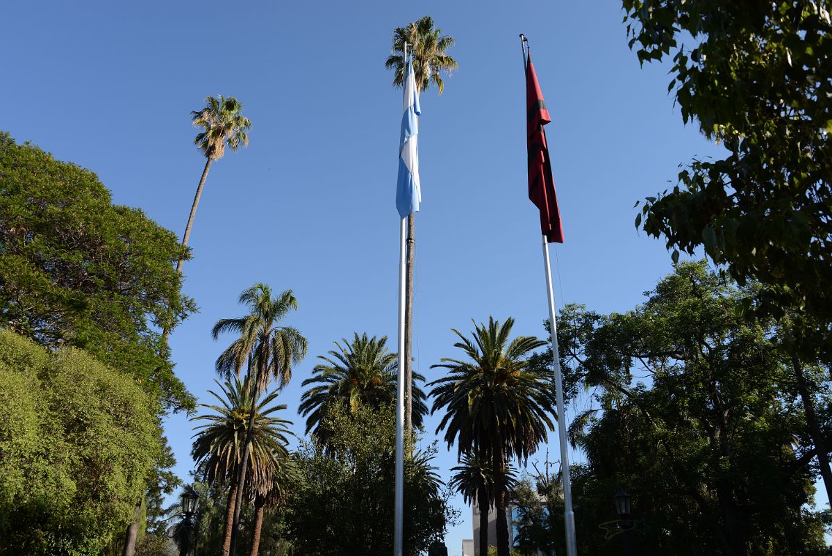 03-7 The Flags Of Argentina And Salta Fly Over Plaza 9 de Julio
